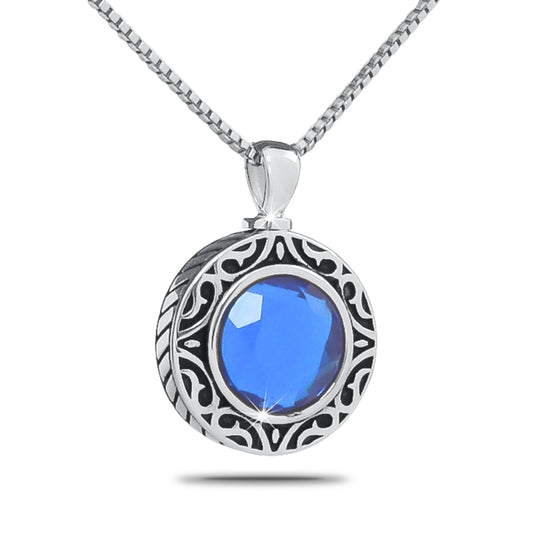 September Blue Silver Keepsake